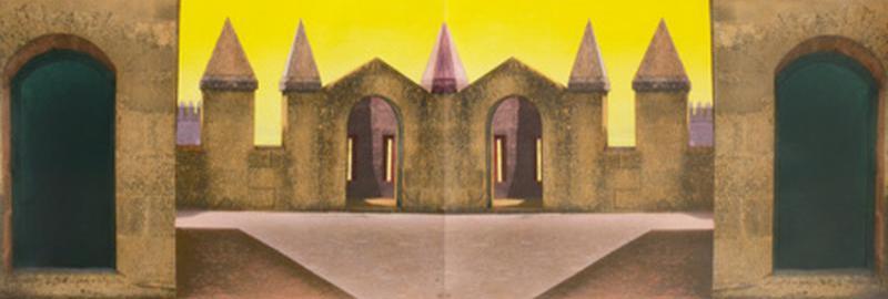 Monastery Roof, Green Doorways, Spain (diptych)